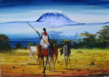 Kilimanjaro por delante desde África Pinturas al óleo